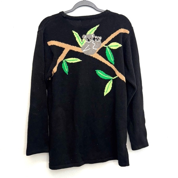 VINTAGE The Quacker Factory Knit Koala Crew Neck Sweater Size Medium - Picture 10 of 12